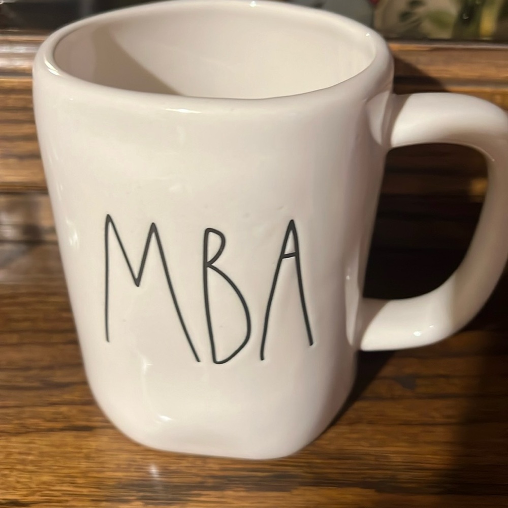 RAE DUNN MBA LL COFFEE TEA MUG IN WHITE